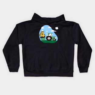 zum 4. Geburtstag Traktor Outfit für Jungs und Landwirte Kids Hoodie